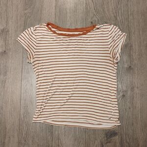 Striped Orange and White Women's Top